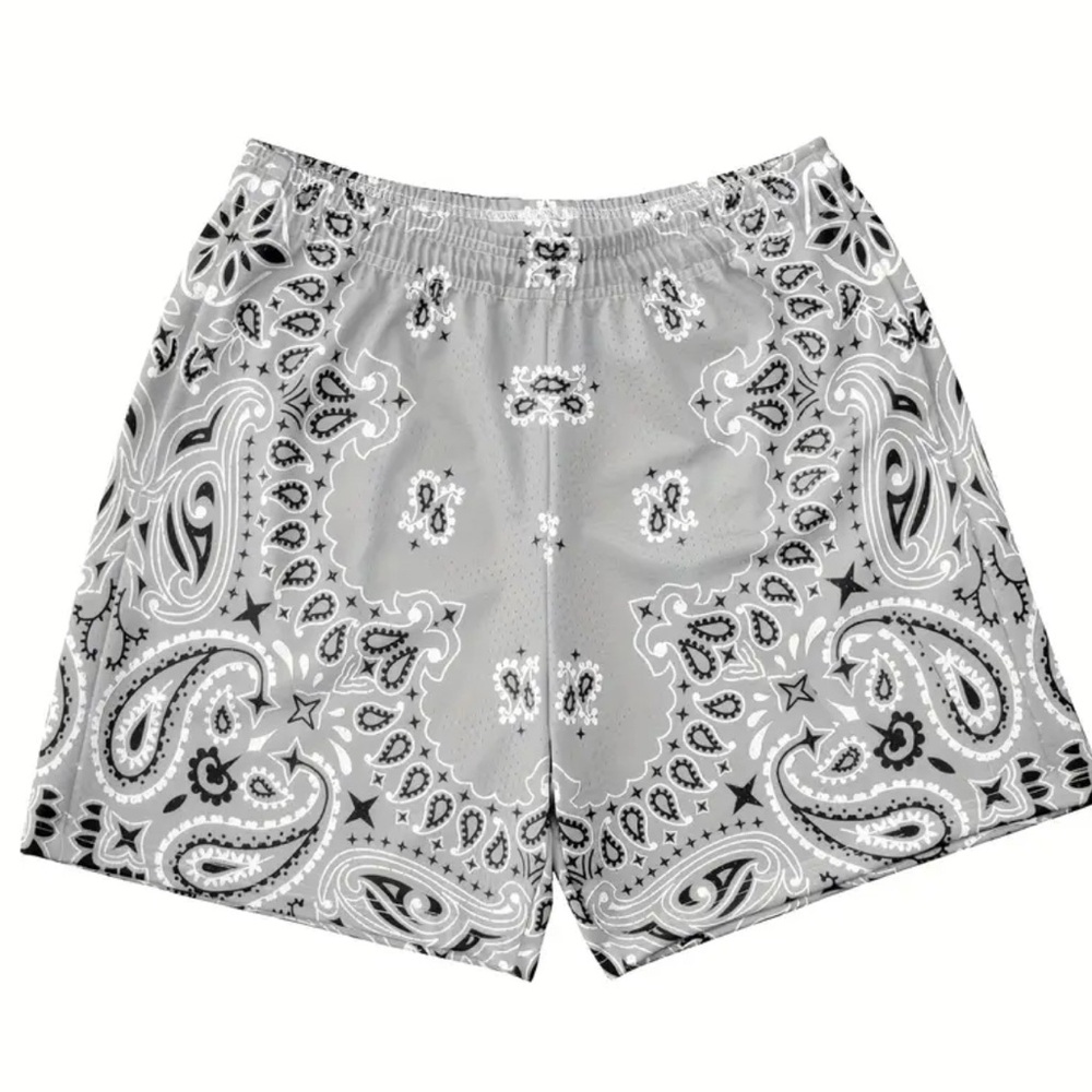 Paisley Print Women's Shorts - Gray